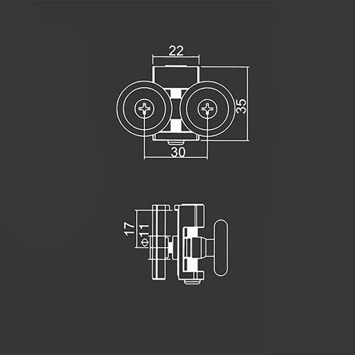 Horní pojezdové dvoj kolečko M18horn 